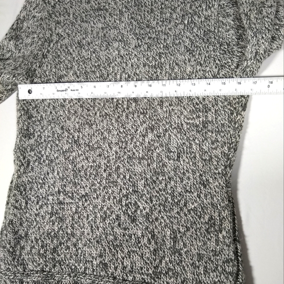 BY Artisan Wool Blend Gray White Marbled Open Front Shawl Collar Cardigan Medium - Picture 8 of 9